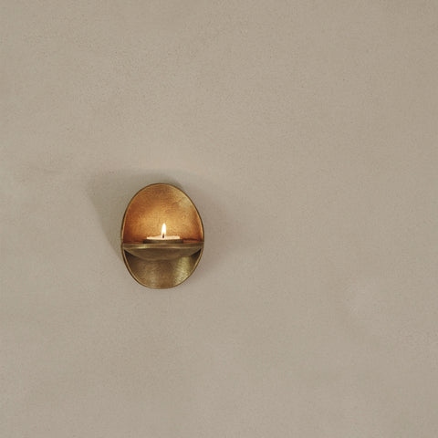 Ferm Living Agape Wall Tealight Holder Gold Candle Holder Ferm Living - [store_name]