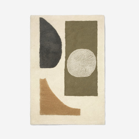 Ferm Living Bloco Tufted Rug Green Off White Rugs Ferm Living - [store_name]