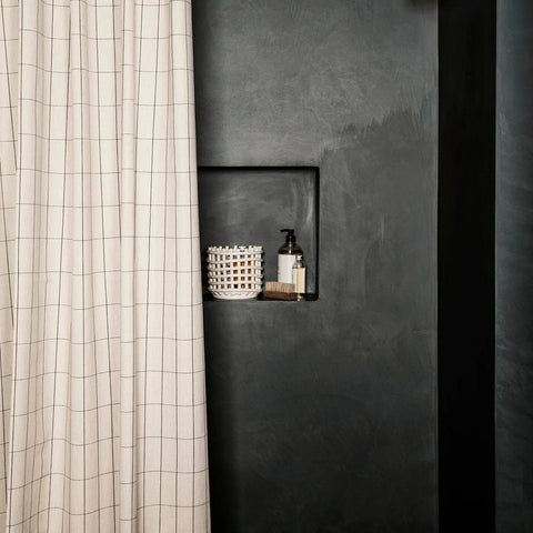 Ferm Living Chambray Shower Curtain Grid Shower Curtain Ferm Living    - [store_name]