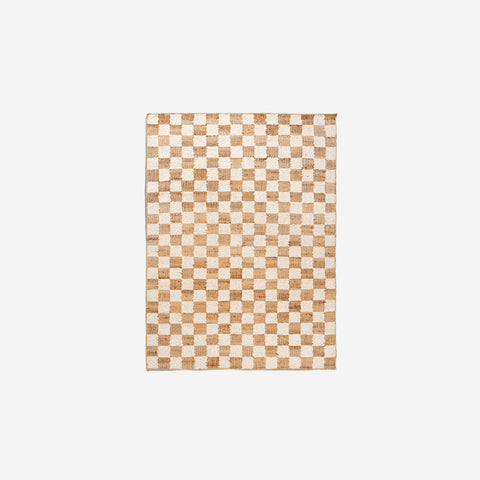 Ferm Living Checked Wool Jute Rug Natural 140x200 Rug Ferm Living - [store_name]