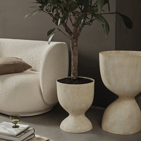 Ferm Living Evoke Pot Medium Warm Sand Vase Ferm Living - [store_name]