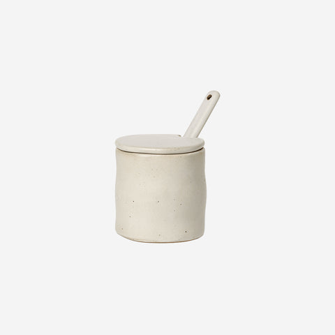 Ferm Living Flow Sugar Jar White Speckle Jar Ferm Living - [store_name]