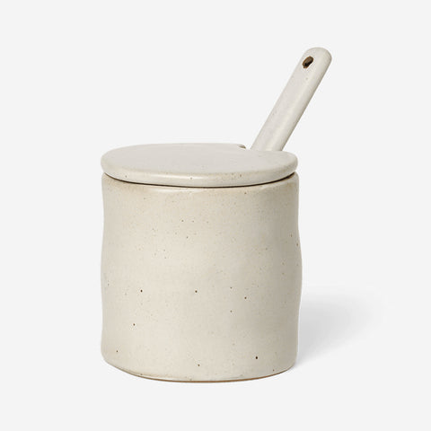 Ferm Living Flow Sugar Jar White Speckle Jar Ferm Living - [store_name]