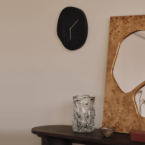 Ferm Living Melt Wall Clock Black Marble