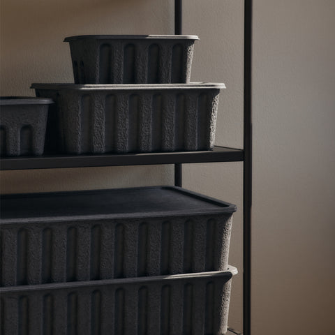 Ferm Living Paper Pulp Box Set Charcoal Large Bin Ferm Living - [store_name]