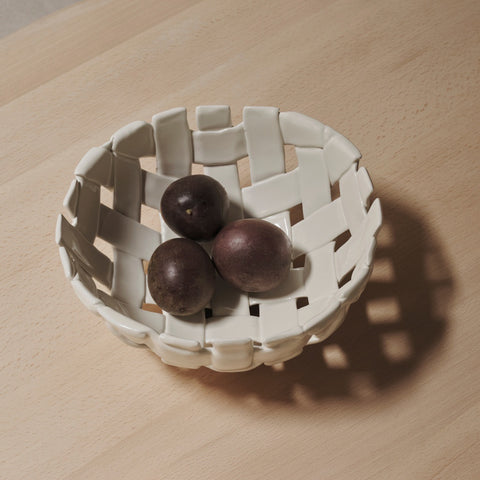 Ferm Living Plait Bowl Off White Large Bowl Ferm Living - [store_name]