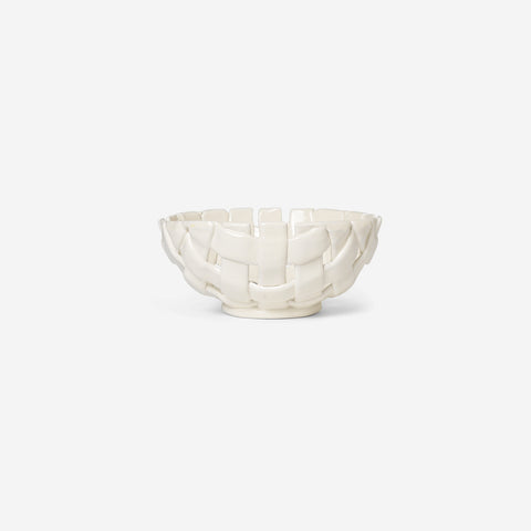 Ferm Living Plait Bowl Off White Small Bowl Ferm Living - [store_name]