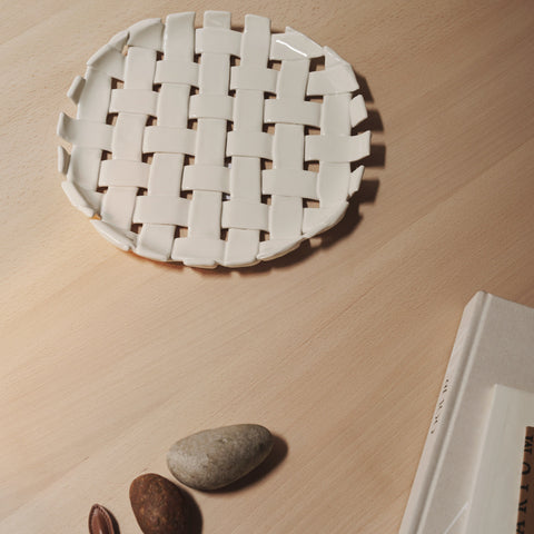Ferm Living Plait Platter Off White Platter Ferm Living - [store_name]