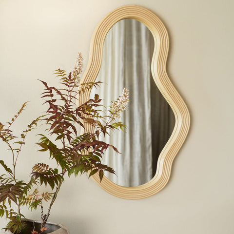 Ferm Living Pond Mirror Medium Rattan Natural Hook Ferm Living - [store_name]