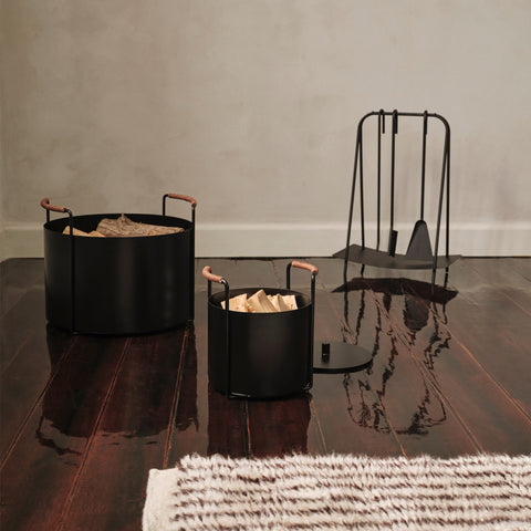 Ferm Living Port Kindling and Ash Bucket Black Fireplace Tools Ferm Living - [store_name]