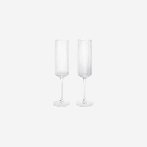 Ferm Living Ripple Champagne Flutes Clear
