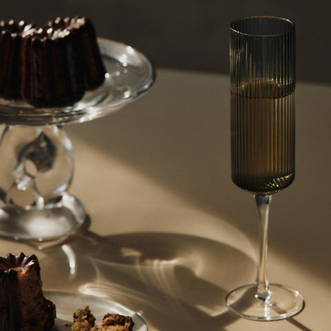 Ferm Living Ripple Champagne Flutes Clear