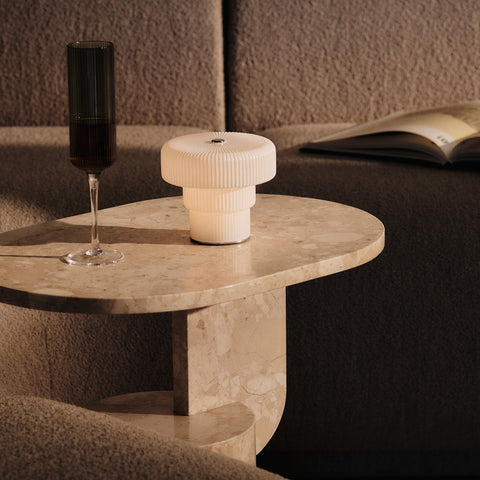 Ferm Living Ripple Portable Lamp White Portable Lamp Ferm Living - [store_name]