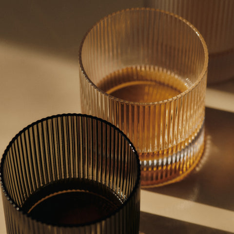 Ferm Living Ripple Tumbler Glasses Set of 2 Smoke