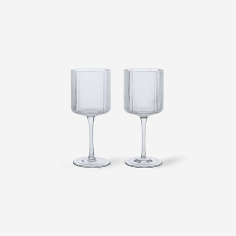 Ferm Living Ripple White Wine Glasses Clear Glasses Ferm Living - [store_name]