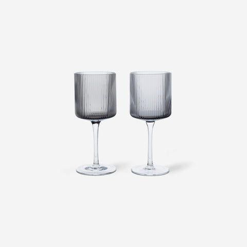 Ferm Living Ripple White Wine Glasses Smoke Glasses Ferm Living - [store_name]