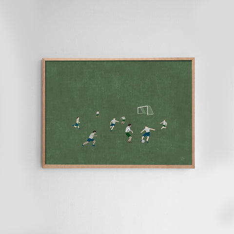 Fine Little Day Soccer Field Print Green 40x50cm Art Print Fine Little Day - [store_name]