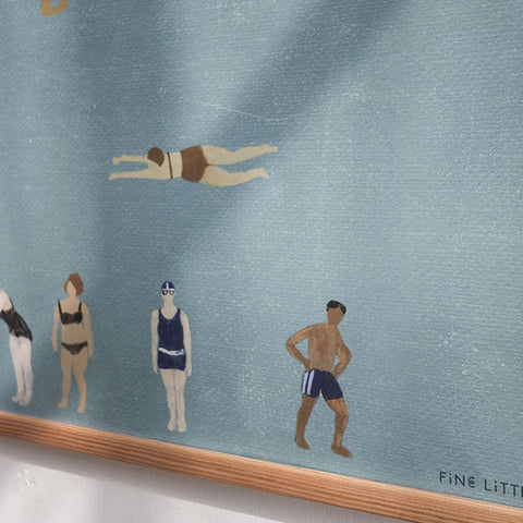 Fine Little Day Swimmers Print Blue 40x50cm Art Print Fine Little Day - [store_name]