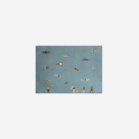 Fine Little Day Swimmers Print Blue 50x70cm Art Print Fine Little Day - [store_name]