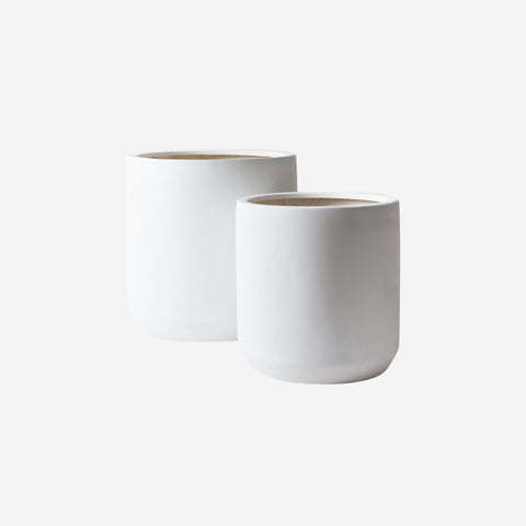Floral Interiors Ash Pot Set of 2 White Pot Floral Interiors - [store_name]