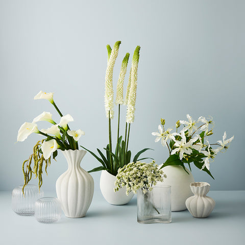 Floral Interiors Basma Vase White Small Vase Floral Interiors    - [store_name]