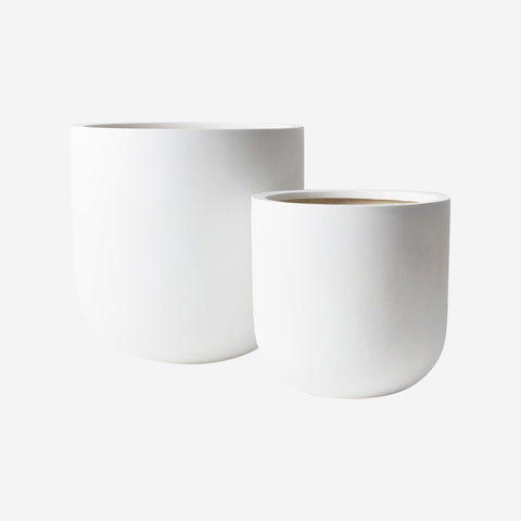 Floral Interiors Egg Pot Set of 2 White Pot Floral Interiors - [store_name]