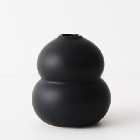 Floral Interiors Fenya Vase Black Pinched Vases Floral Interiors - [store_name]