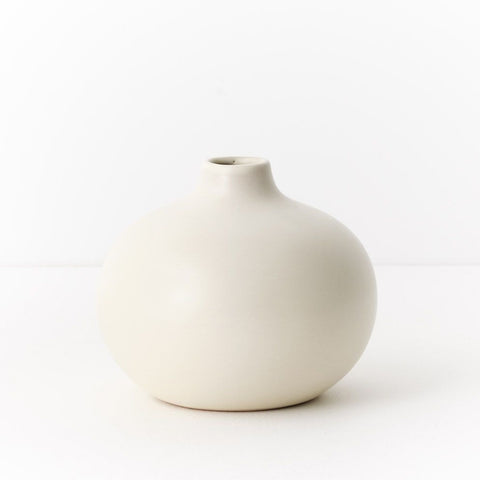 Floral Interiors Fenya Vase Cream White Sphere Small Vases Floral Interiors - [store_name]
