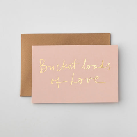 Gabrielle and Celine Card Bucket Loads Of Love Pink Greeting Card Gabrielle and Celine    - [store_name]