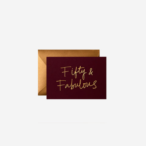 Gabrielle and Celine Card Fifty And Fabulous Birthday Wine Greeting Card Gabrielle and Celine - [store_name]