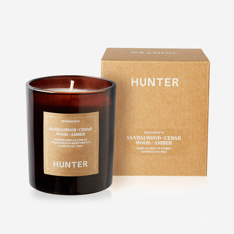 Hunter Candles Morgan / Sandalwood Cedar Amber Candle Scented Candle Hunter Candles - [store_name]