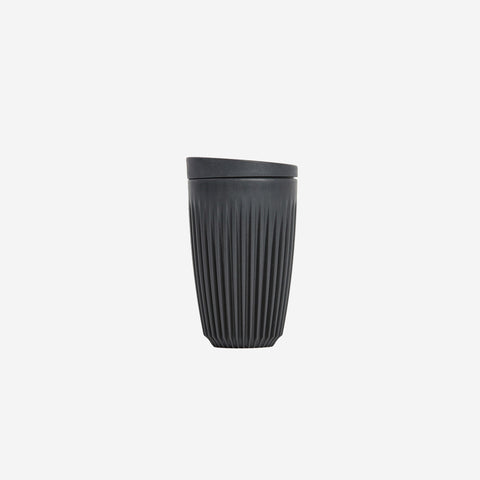 Huskee Cup + Lid Charcoal 12oz 350ml Coffee Cup Huskee - [store_name]