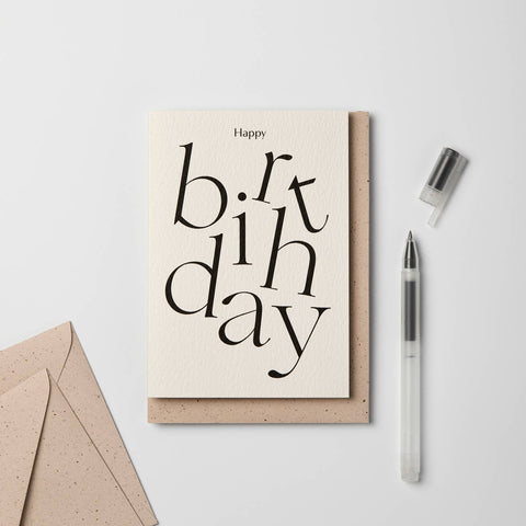 Kinshipped Card Serif Happy Birthday Greeting Card Kinshipped    - [store_name]