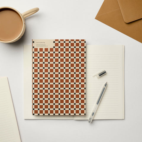 Kinshipped Cinnamon Brugge Tile Ruled Notebook