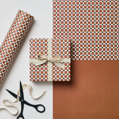 Kinshipped Cinnamon Brugge Tile Wrapping Paper
