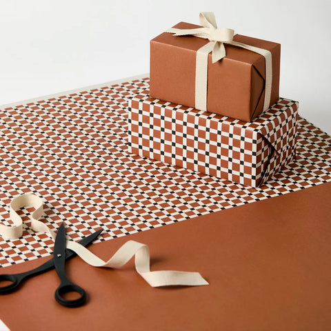 Kinshipped Cinnamon Brugge Tile Wrapping Paper