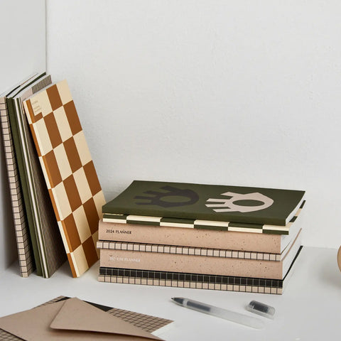 SIMPLE FORM. - Kinshipped Kinshipped Mustard Checkerboard Notebook - 