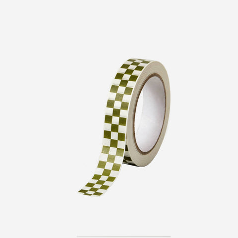 Kinshipped Paper Tape Checkerboard Moss Green Tape Kinshipped    - [store_name]