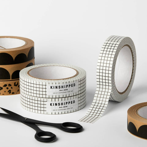 Kinshipped Paper Tape Grid Black Tape Kinshipped    - [store_name]