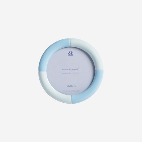 Klevering Photo Frame Rift Round Medium Blue