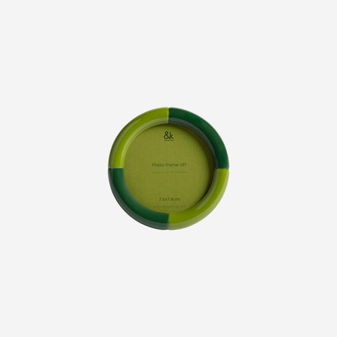 Klevering Photo Frame Rift Round Small Green