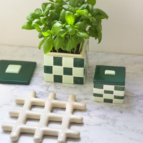 Klevering Trivet Grid White Speckle