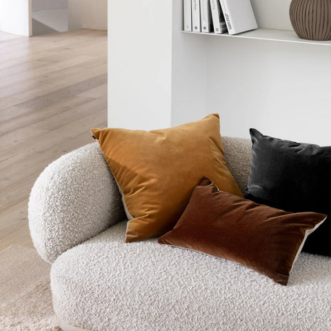 SIMPLE FORM. - LM Home L&M Home Etro Square Velvet Cushion Toffee - 