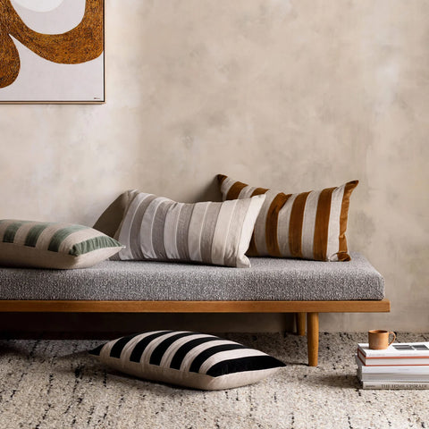 SIMPLE FORM. - LM Home L&M Home Etro Stripe Velvet Cushion Eucalypt - 
