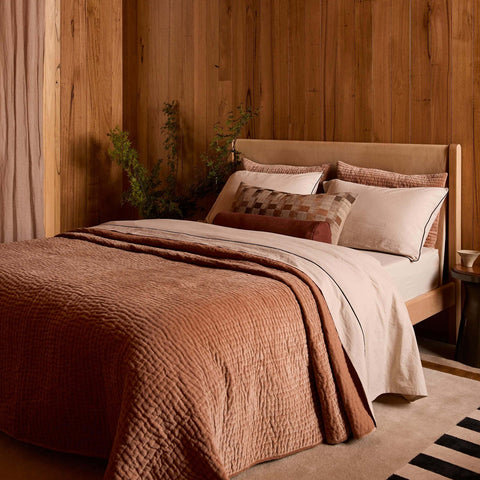 L&M Home Mae Linen Bolster Cushion Maple