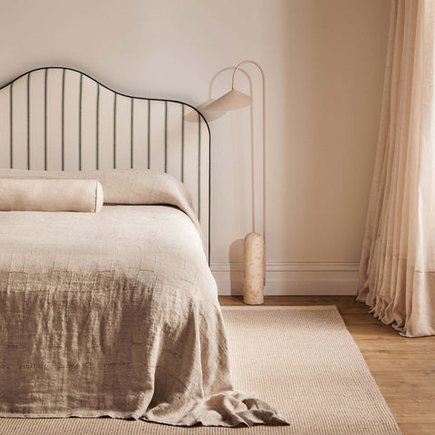 L&M Home Mae Linen Bolster Cushion Natural Cushion LM Home - [store_name]