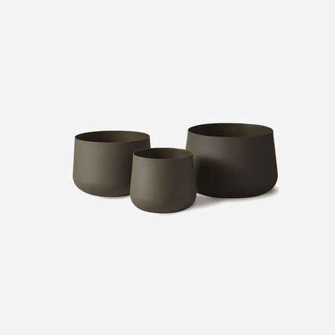 SIMPLE FORM. - LM Home L&M Home Mona Trio of Pots Olive Green - 