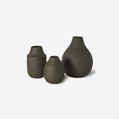 SIMPLE FORM. - LM Home L&M Home Mona Trio of Vases Olive Green - 
