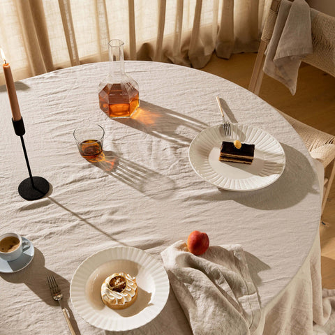 L&M Home Moss French Linen Napkin Set Oatmeal Napkins LM Home    - [store_name]
