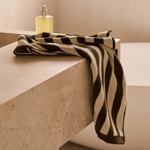 L&M Home Raye Striped Olive Hand Towel